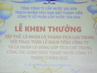 Khen thưởng tuần lễ Khoa Học Công Nghệ - Hội Thao - Giảm Thất Thoát Nước
